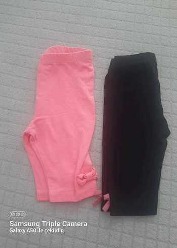 Kız Çocuk Pembe ve Siyah Tayt Seti 2 adet