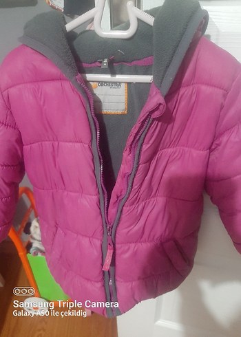 Kız Çocuk Pembe Fermuarlı Mont - Görsel 2