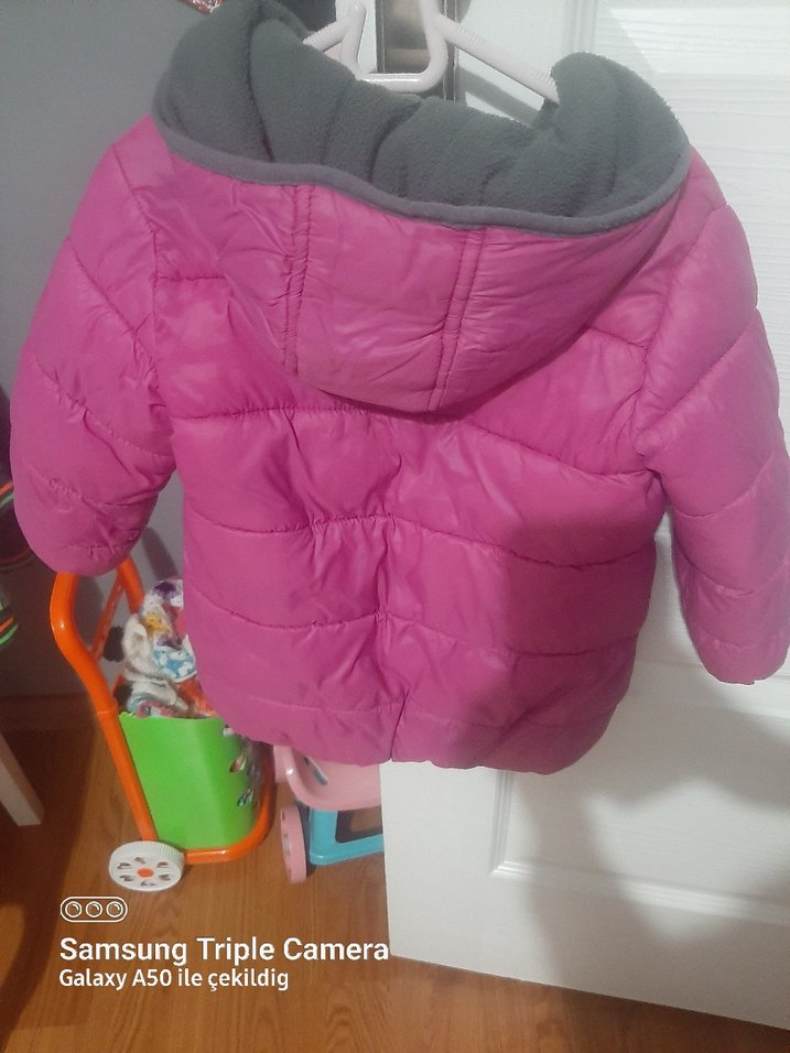 Kız Çocuk Pembe Fermuarlı Mont - Görsel 3