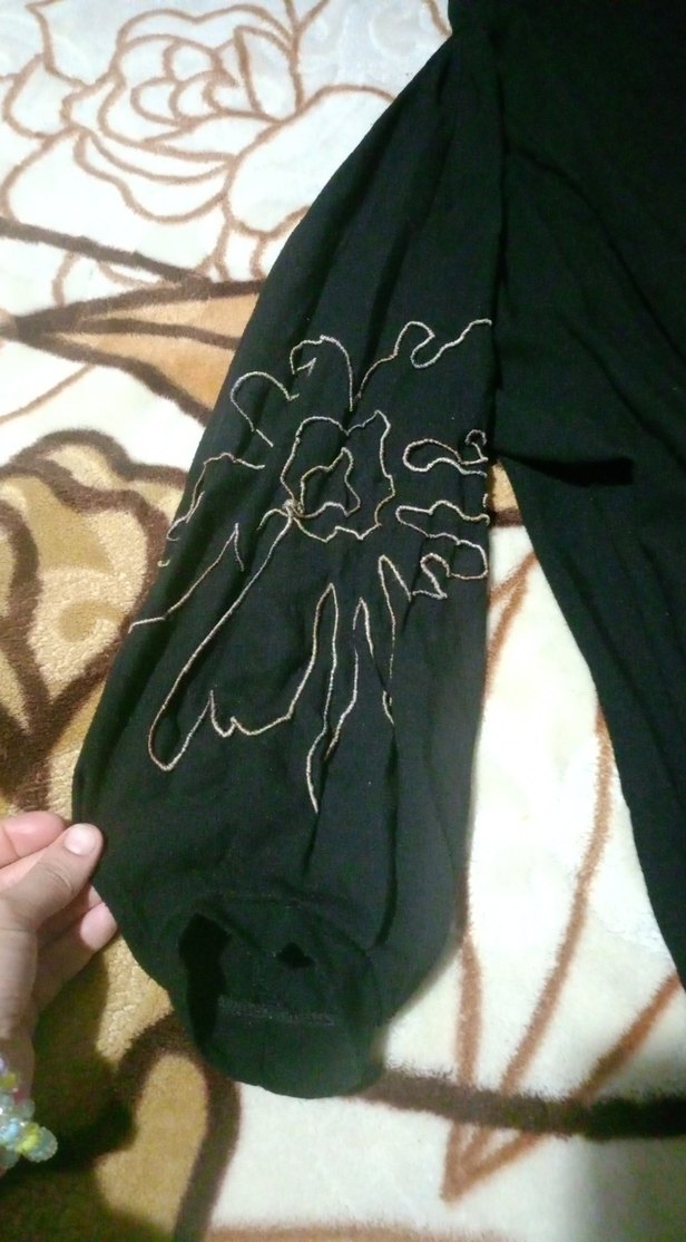 Siyah Uzun Kollu Gotik Kadın Uzun Elbise - Görsel 3