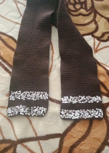 Kahverengi Örgü Kadın Atkı - Görsel 4