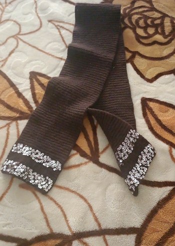 Kahverengi Örgü Kadın Atkı - Görsel 2