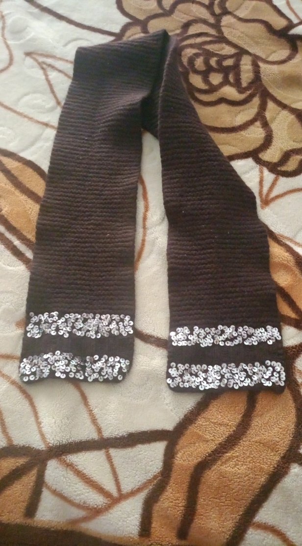 Kahverengi Örgü Kadın Atkı - Görsel 4