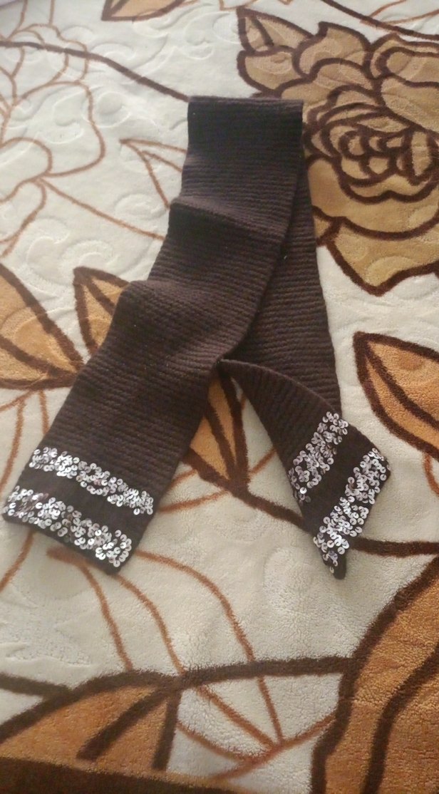 Kahverengi Örgü Kadın Atkı - Görsel 2