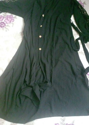 Siyah Uzun Dökümlü Gotik Elbise - Görsel 3