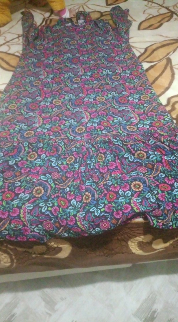 Çiçek Desenli Uzun Bohem Elbise - Görsel 2