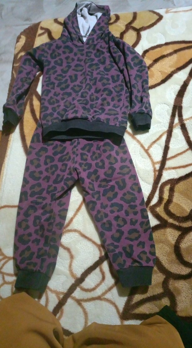 Mor Leopar Desenli Kız Eşofman Takımı - Görsel 2