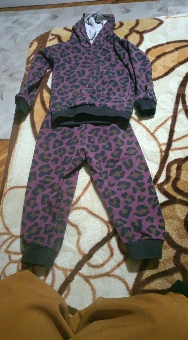 Mor Leopar Desenli Kız Eşofman Takımı - Görsel 3