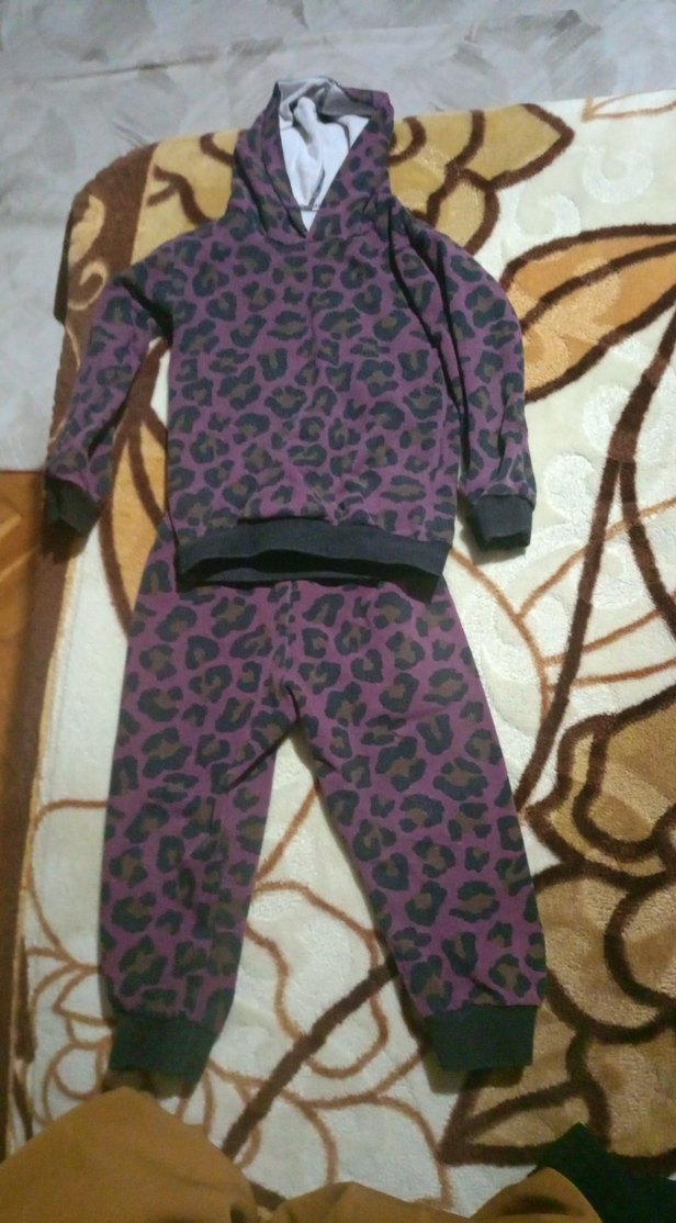 Mor Leopar Desenli Kız Eşofman Takımı - Görsel 4