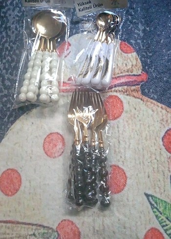 Renkli Saplı Çatal ve Kaşık Seti - Görsel 2