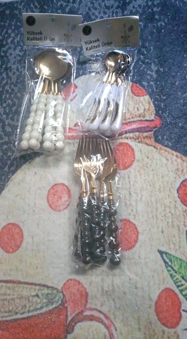 Renkli Saplı Çatal ve Kaşık Seti - Görsel 2