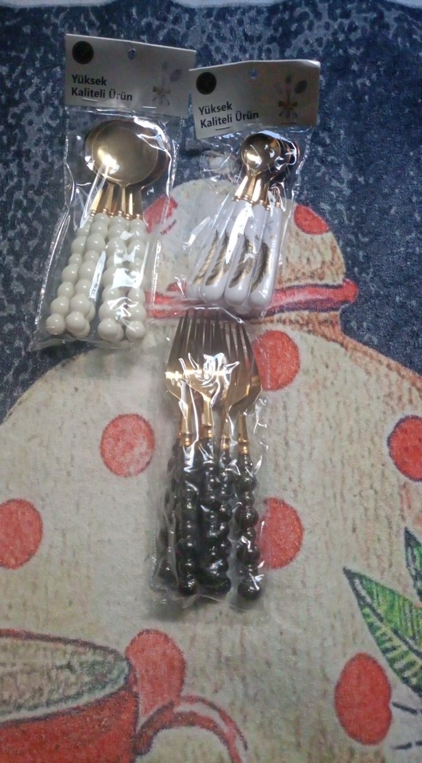 Renkli Saplı Çatal ve Kaşık Seti - Görsel 3