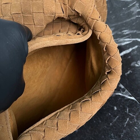 Beden camel Renk Bottega Veneta Suede Hop Bag Medium İthal Ürün