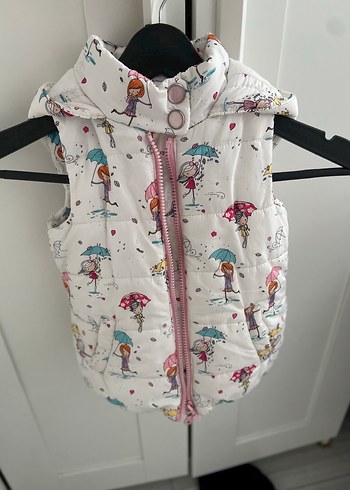 Kız Çocuk Baskılı Fermuarlı Yelek - Görsel 2