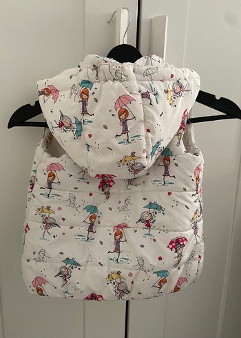 Kız Çocuk Baskılı Fermuarlı Yelek - Görsel 3