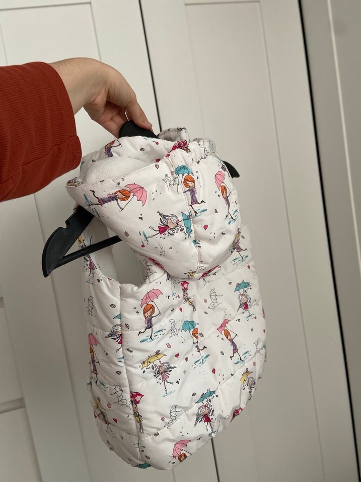 Kız Çocuk Baskılı Fermuarlı Yelek - Görsel 4