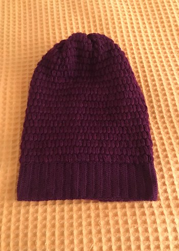 Bordo renk Örgü Kadın Bere - Görsel 2