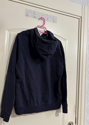 Kadın Kapüşonlu Fermuarlı Koyu Lacivert Sweatshirt