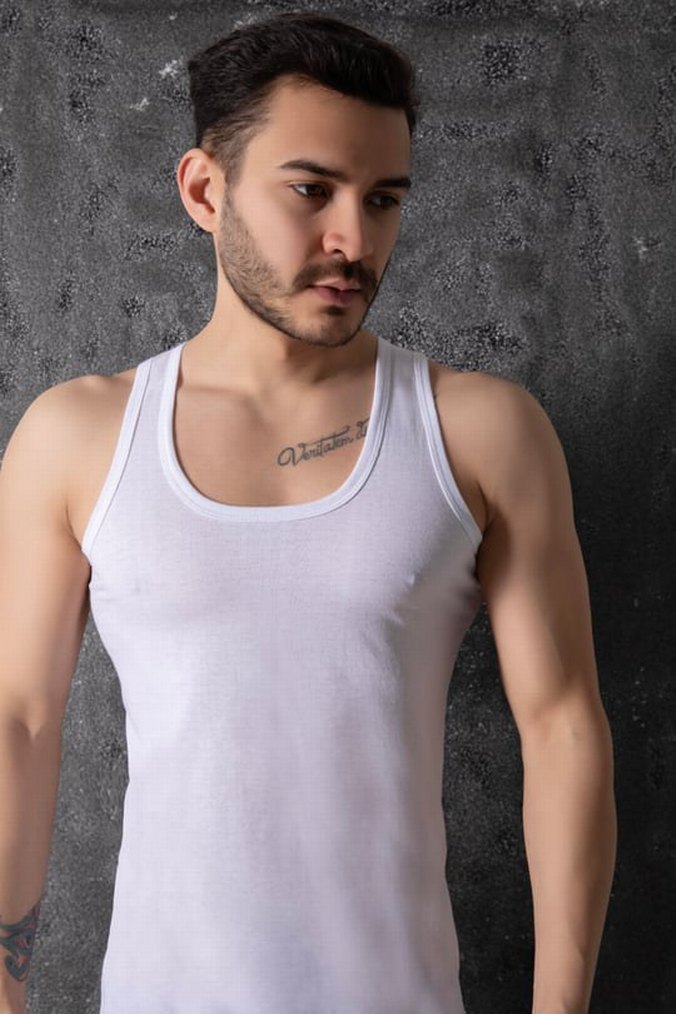 Erkek Beyaz  atlet - Görsel 2