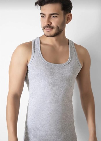 Gri Erkek Atlet Kısa Kesim Fit Kesim - Görsel 2