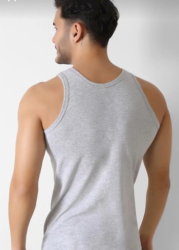 Gri Erkek Atlet Kısa Kesim Fit Kesim - Görsel 4