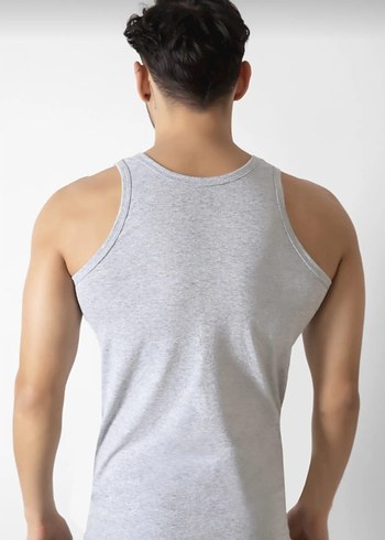Gri Erkek Atlet Kısa Kesim Fit Kesim - Görsel 3