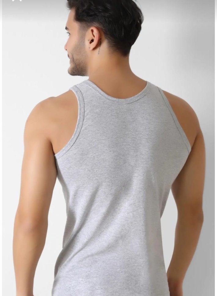 Gri Erkek Atlet Kısa Kesim Fit Kesim - Görsel 4