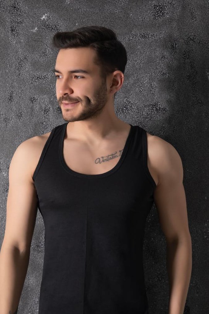 Erkek Siyah atlet 6adet - Görsel 5