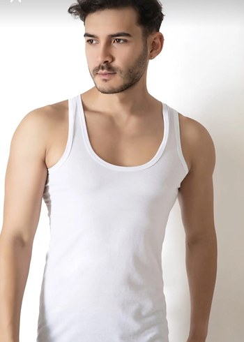 Erkek Beyaz Slim Fit Atlet - Görsel 4