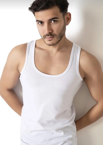 Erkek Beyaz Slim Fit Atlet - Görsel 2