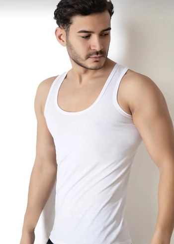 Erkek Beyaz Slim Fit Atlet - Görsel 3
