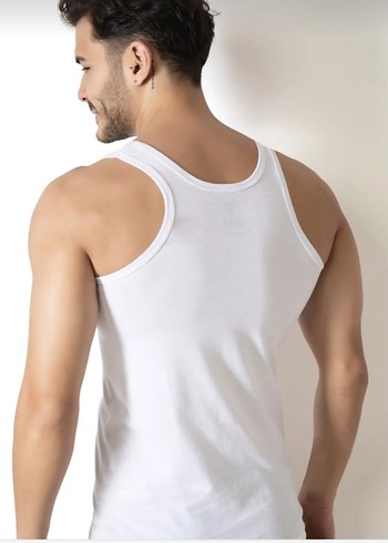 Erkek Beyaz Slim Fit Atlet - Görsel 5