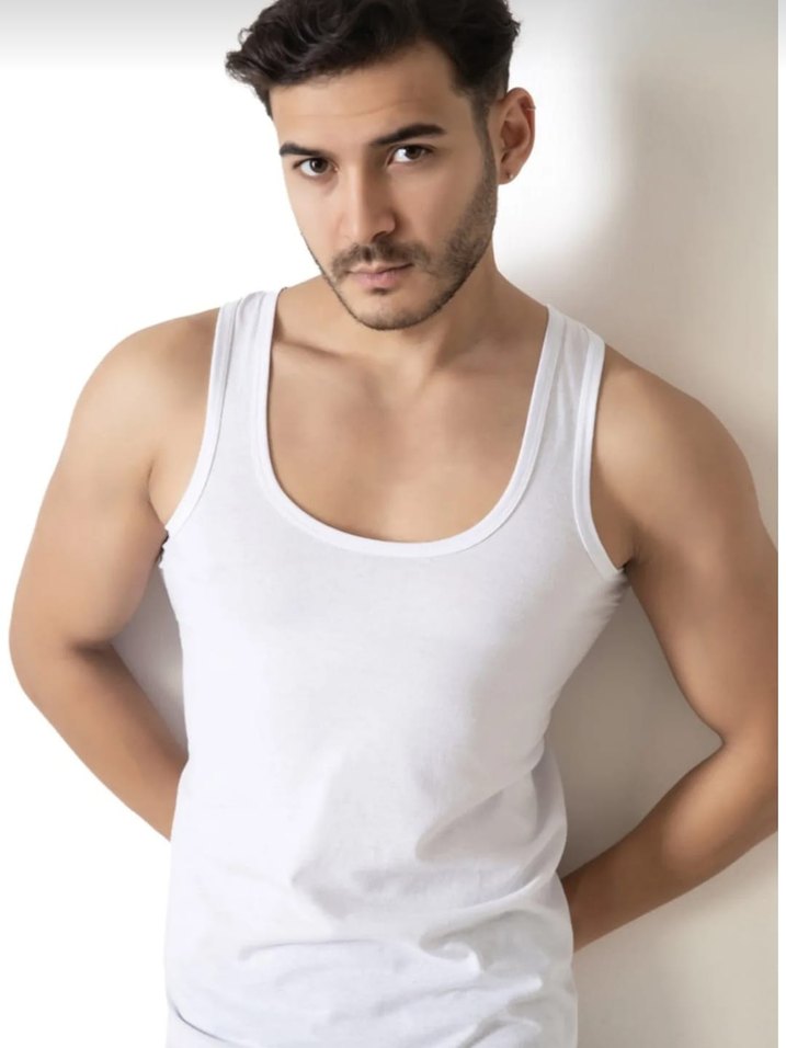 Erkek Beyaz Slim Fit Atlet - Görsel 2