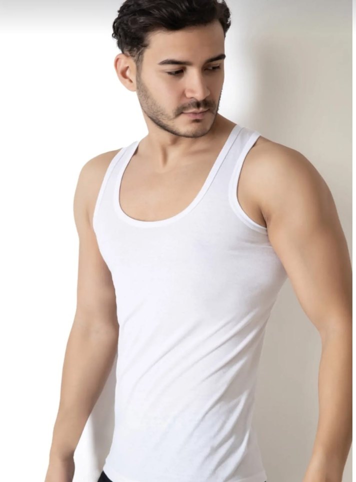 Erkek Beyaz Slim Fit Atlet - Görsel 3
