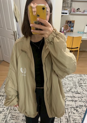 l Beden Bershka Bej Midi Boy Rahat Kesim Kadın Ceket