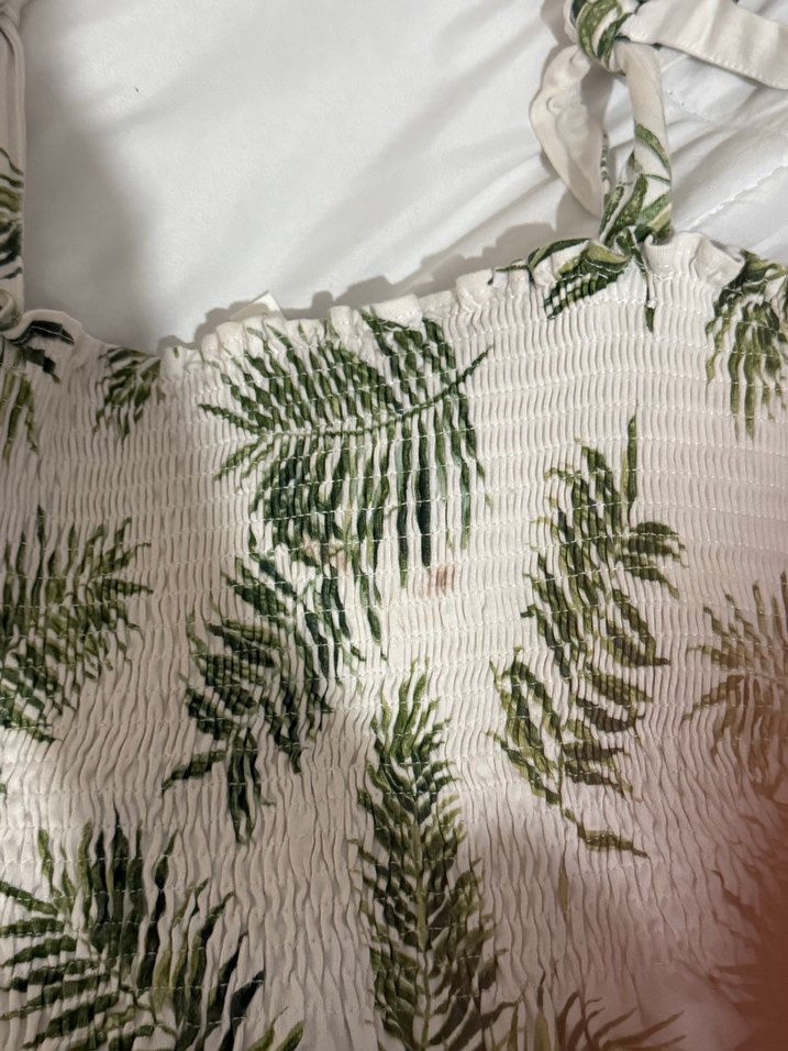 Yeşil Baskılı Askılı Bluz - Görsel 3