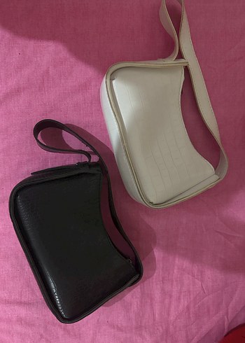 Beyaz Deri Kadın Omuz Çantası Yılan Desenli - Görsel 2