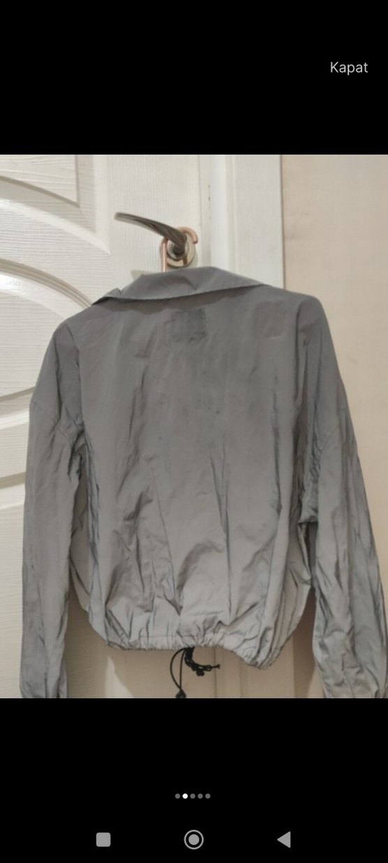 Gri Kadın Mini Streetwear Ceket - Görsel 2