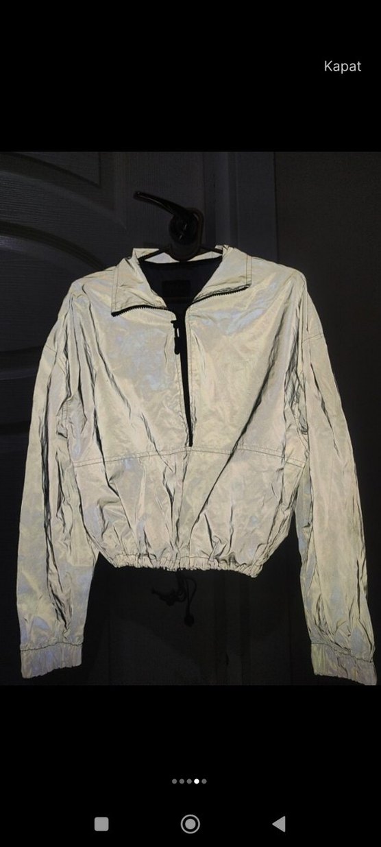 Gri Kadın Mini Streetwear Ceket - Görsel 4