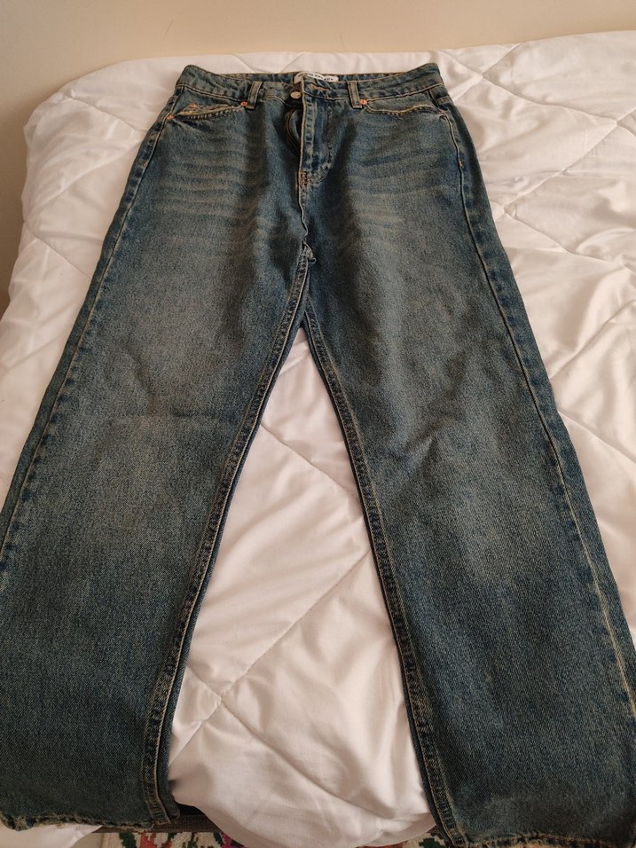 Kadın Lacivert Rahat Kesim Midi Kot Pantolon - Görsel 2