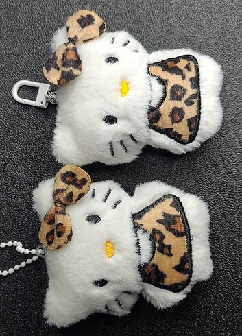 Leoparlı Hello Kitty Peluş Anahtarlık