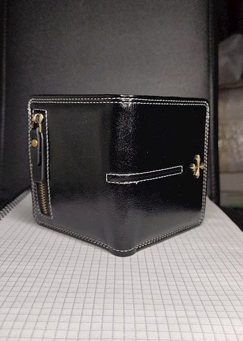 Beden siyah Renk Chrome Hearts Deri Cüzdan Çanta Siyah