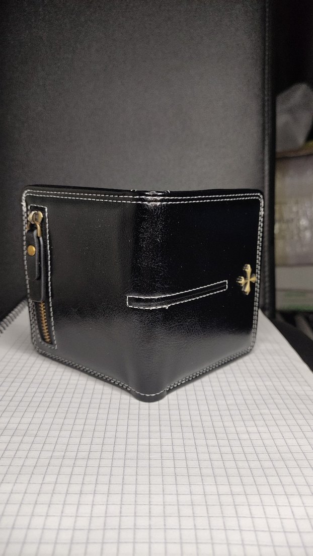 Chrome Hearts Deri Cüzdan Çanta Siyah - Görsel 3