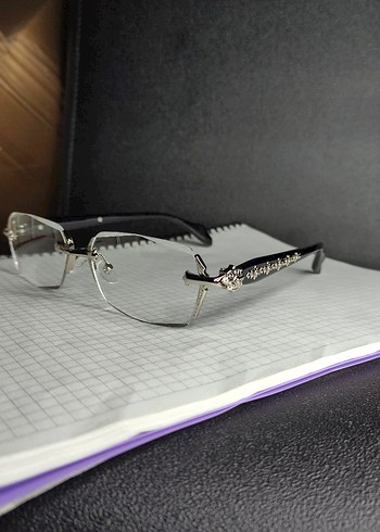 Chrome Hearts Gözlük Şeffaf Gümüş Siyah - Görsel 7