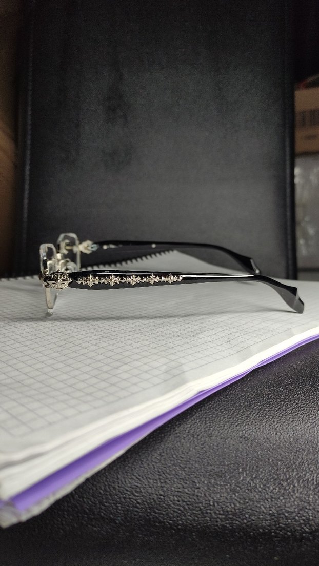 Chrome Hearts Gözlük Şeffaf Gümüş Siyah - Görsel 4