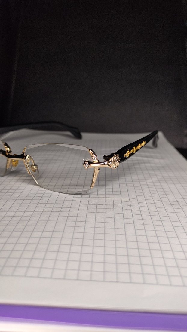 Chrome Hearts Gözlük Elmas Kesim Altın - Görsel 5