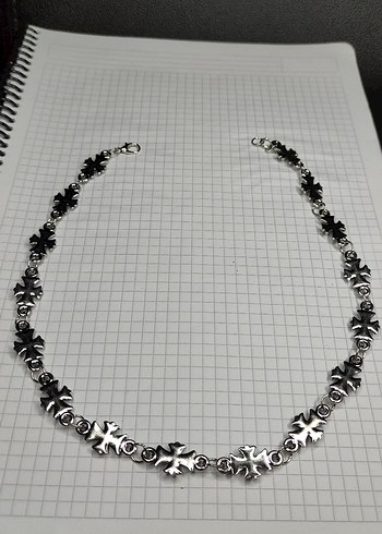 Chrome Hearts Kolye Gümüş Renk - Görsel 5