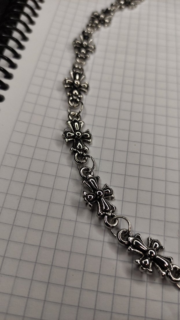 Chrome Hearts Kolye Gümüş Renk - Görsel 4