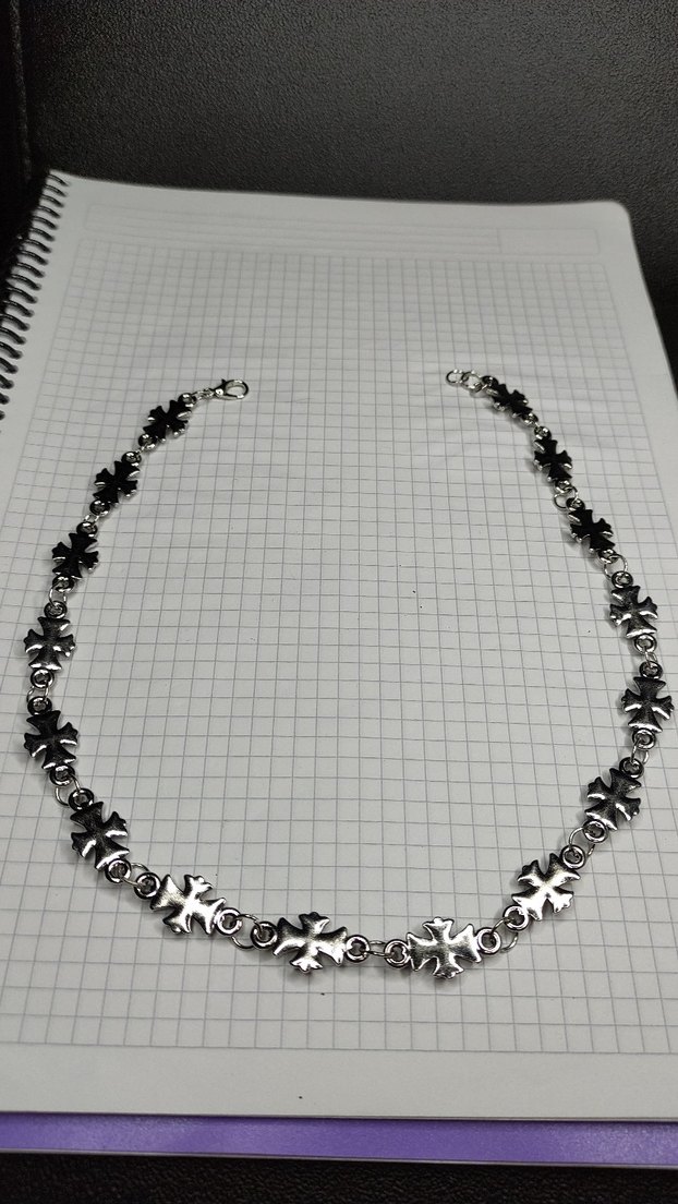 Chrome Hearts Kolye Gümüş Renk - Görsel 5