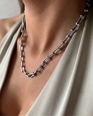 Silver Renk Çelik Kolye